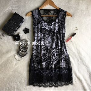 Thinkknit Black Scalloped eyelash Lace Blouse